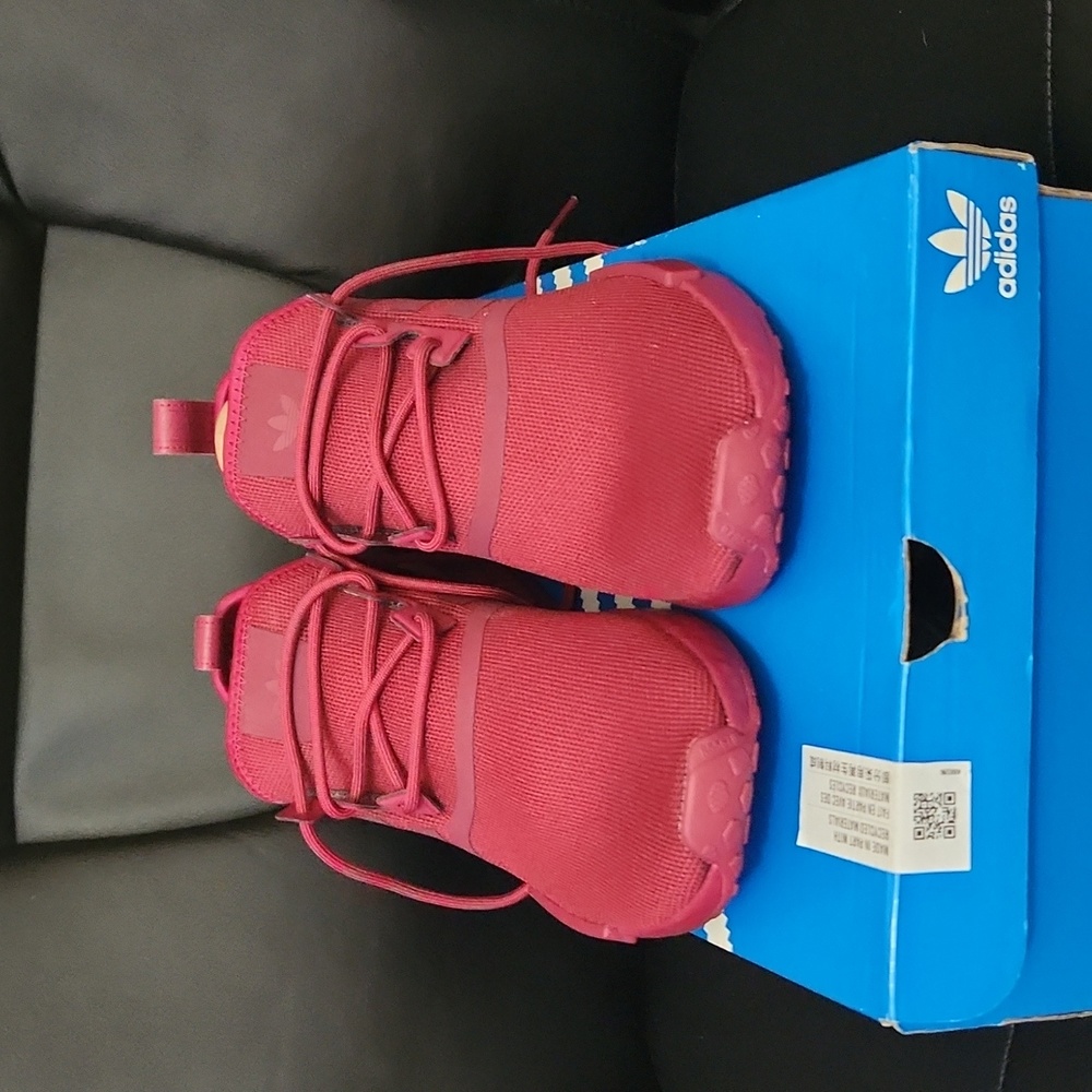 Adidas NMD_R1 Burgundy Sneaker. Size 9 men's and 10.5 womens.